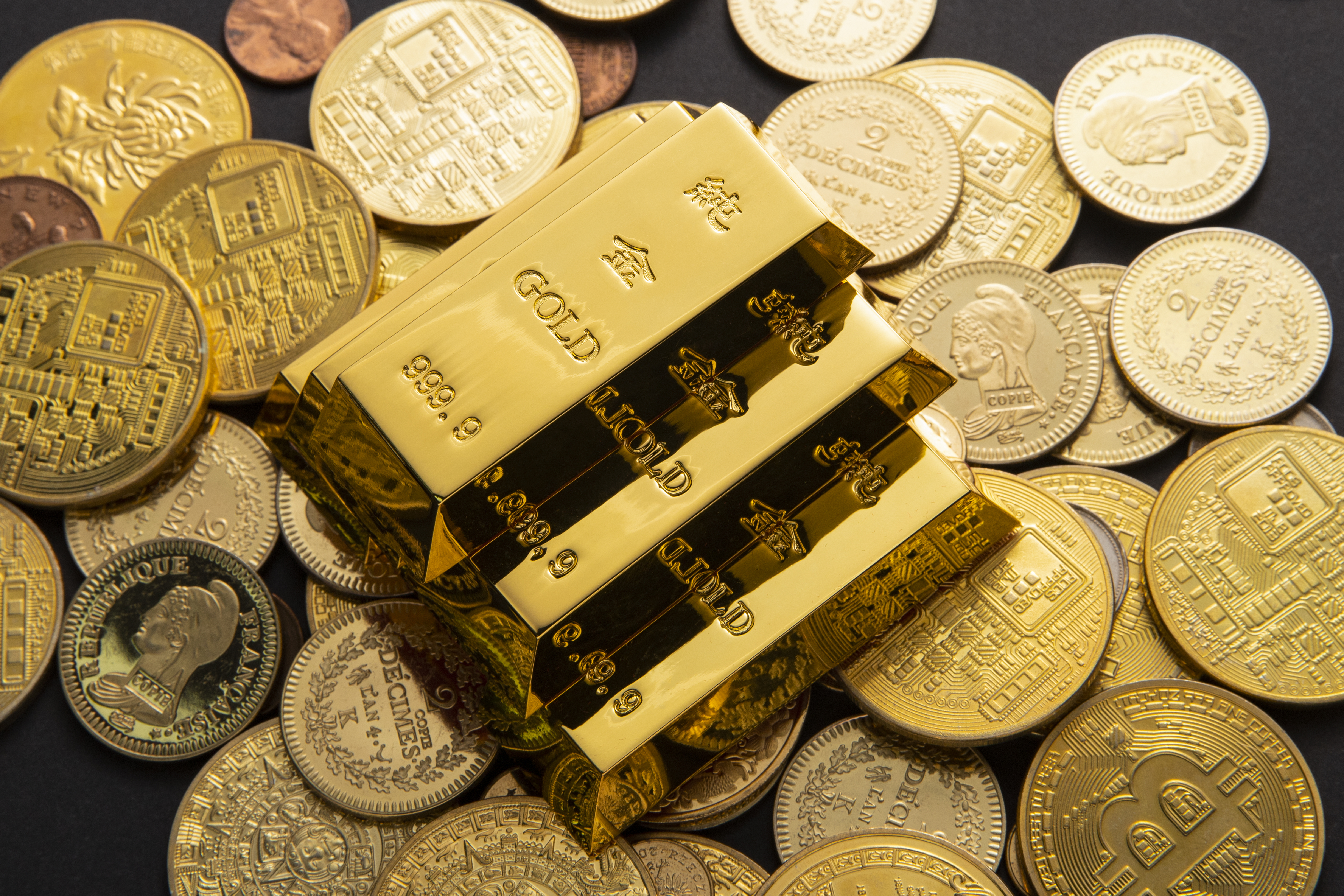Gold bullion stored in secure vault